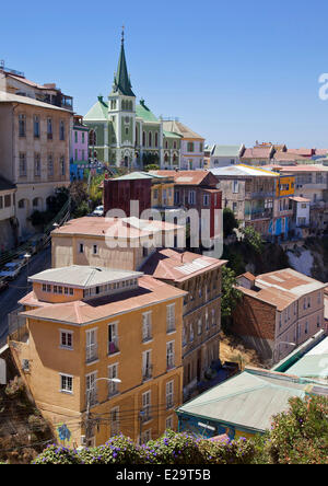 Il Cile, regione di Valparaiso, Valparaiso, centro storico elencati come patrimonio mondiale dall' UNESCO Foto Stock