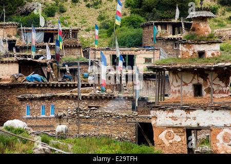 Il Nepal, Karnali zona, regione Dolpo, Ringmo, villaggio Foto Stock