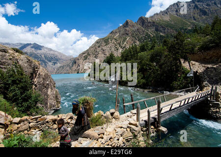 Il Nepal, Karnali zona, regione Dolpo, Ringmo, Phoksumdo lake Foto Stock