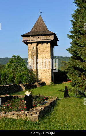 La Romania, Bucovina regione, vicino alla città di Gura Humorului, monastero ortodosso di umorismo elencati come patrimonio mondiale dall' UNESCO Foto Stock