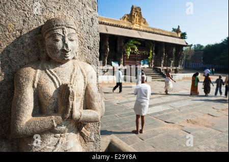 India, Tamil Nadu, Kanchipuram, Varadaraja Perumal temple (o tempio Devarajaswami) dedicato a Vishnu Foto Stock