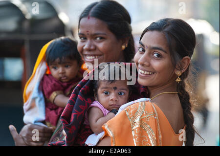 India, Tamil Nadu, Chennai (Madras), tamil sorrisi Foto Stock