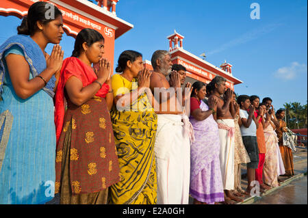 India, Tamil Nadu, Rameswaram è una delle città sante dell India e un importante luogo di pellegrinaggio per entrambi Shaivites e Foto Stock