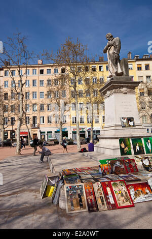 Francia, Rhone, Lione, storico sito elencato come patrimonio mondiale dall'UNESCO, La Croix Rousse quartiere, Place de la Croix Rousse, Foto Stock