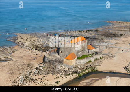 Francia, Pas de Calais, Ambleteuse, il Fort Mahon, Vauban fort (vista aerea) Foto Stock