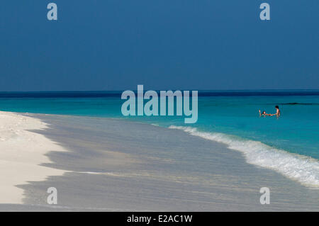 Maldive, North Male Atoll, Vabbinfaru Island, Banyan Tree Vabbinfaru hotel resort Foto Stock