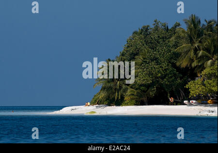 Maldive, North Male Atoll, Vabbinfaru Island, Banyan Tree Vabbinfaru hotel resort Foto Stock