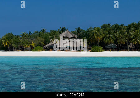 Maldive, North Male Atoll, Vabbinfaru Island, Banyan Tree Vabbinfaru hotel resort Foto Stock