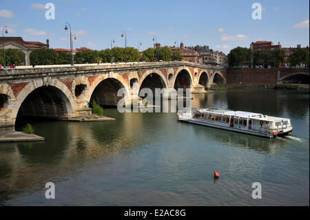 Francia, Haute Garonne, Toulouse, Pont Neuf oltre il fiume Garonne Foto Stock