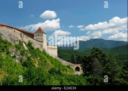 La Romania, Carpazi, Transilvania Regione, intorno a Brasov, fortezza Rasnov Foto Stock