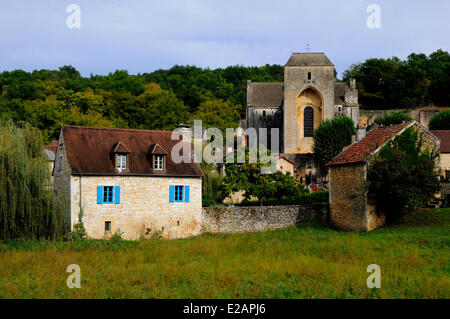 Francia, Dordogne, Perigord Noir, Saint Amand de Coly, etichettati Les Plus Beaux Villages de France (i più bei villaggi Foto Stock