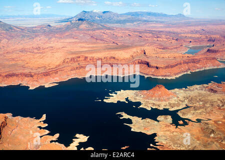 Stati Uniti, Utah, Glen Canyon National Recreation Area vicino a pagina, Lake Powell (vista aerea) Foto Stock