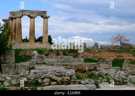 La Grecia, Peloponneso, Corinto, Corinto sito di una delle più importanti città della Grecia antica Foto Stock