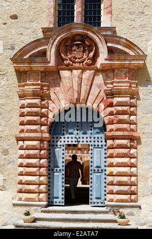 Francia, Lozère, Saint Alban sur Limagnole castello di Saint Alban titolo di Saint Jacques de Compostela Strada Via Podiensis Foto Stock