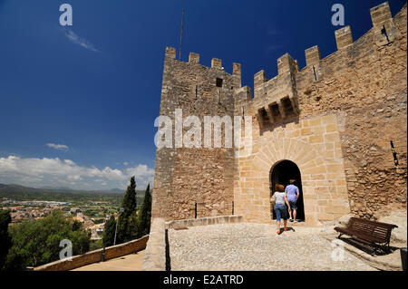 Isole Baleari Spagna Maiorca Capdepera, ingresso del castello Foto Stock