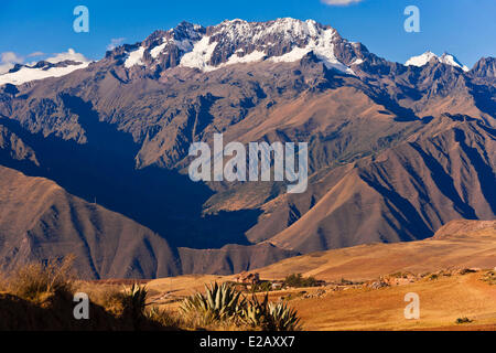 Il Perù, Provincia di Cuzco, Inca Sacred Valley, Ande paesaggio vicino a Moray Foto Stock