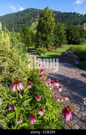 Austria, Tirolo, Wattens, Swarovski Crystal Worlds, vialetto pavimentato giardino del Parco del Gigante Foto Stock