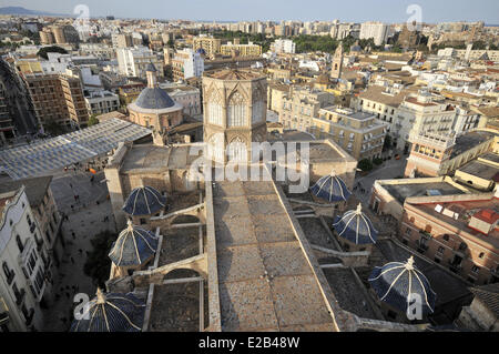 Spagna, Valencia, vista dal Miguelete campanile ottagonale della Cattedrale Foto Stock