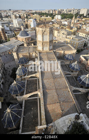 Spagna, Valencia, vista dal Miguelete campanile ottagonale della Cattedrale Foto Stock