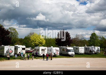 Mobilehome scalo di Charmes, Vosges, Francia Foto Stock