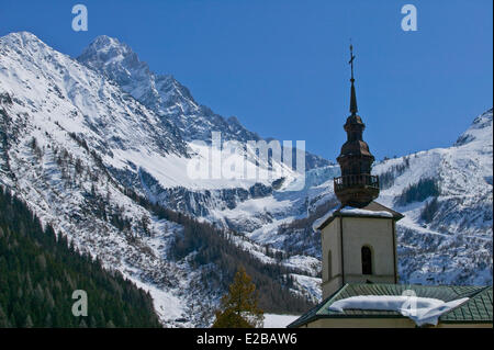 Francia, Haute Savoie, Chamonix Mont Blanc, la chiesa Argentiere Foto Stock