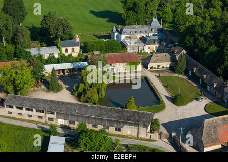 Francia, Eure, Les Thilliers en Vexin, Boisdenemets CASTELLO (vista aerea) Foto Stock