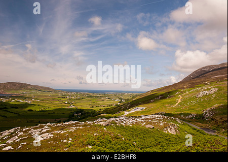 Leenan testa da Mamore Gap, Urris colline, Penisola di Inishowen, County Donegal, Irlanda Foto Stock