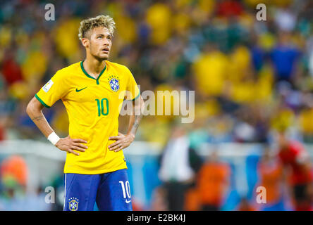 NEYMAR, Bra 10 ritratto, Porträt Aktion, Einzelbild BRASILIEN - MEXIKO 0-0 FIFA Fussball WM Weltmeisterschaft am 17.06.2014 a Fortaleza, BRASILIEN Fotograf: Peter Schatz Foto Stock