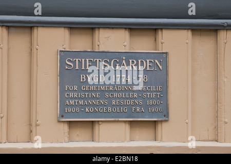 Stiftsgården è la residenza reale di Trondheim, Norvegia. È il più grande edificio di legno nel Nord Europa. Foto Stock