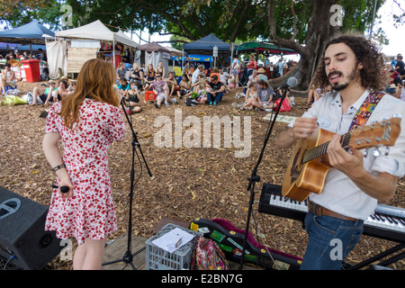 Brisbane Australia,Queensland West End,Davies Park Saturday Market,shopping shopper shopping shopping negozi mercati di mercato acquisti di mercato di vendita,reta Foto Stock