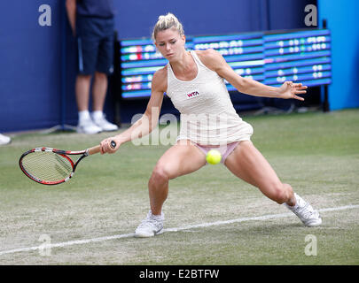 Eastbourne, Regno Unito. Il 18 giugno, 2014. Aegon International Eastbourne Camila Giorgi (ITA) sconfitte Johanna Konta (GBR) da un punteggio 1-6, 7-5, 7-5 nella loro seconda partita in Devonshire Park. Credito: Azione Sport Plus/Alamy Live News Foto Stock