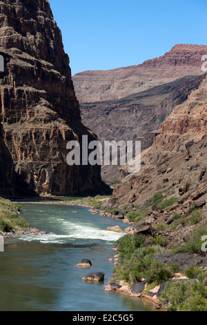 Cascate di lava sul Fiume Colorado nel Grand Canyon, Arizona. Foto Stock