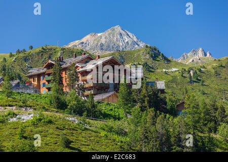 Francia, Savoie, Les Arcs 1950, massiccio della Vanoise, valle di alta Tarentaise Foto Stock