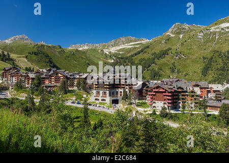 Francia, Savoie, Les Arcs 1950, massiccio della Vanoise, valle di alta Tarentaise Foto Stock