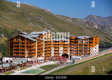 Francia, Savoie, Les Menuires, Massif de la Vanoise, valle di Belleville, Bruyeres district Foto Stock