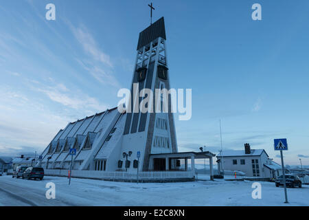 Norvegia, Finnmark, Hammerfest, la chiesa Foto Stock