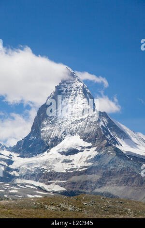 La Svizzera nel canton Vallese, Zermatt e il Cervino (4478 m) Foto Stock