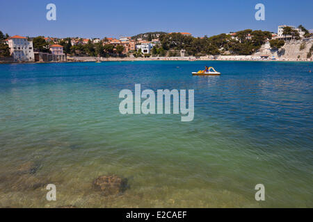 Francia, Var, Bandol, spiaggia Renecros Foto Stock