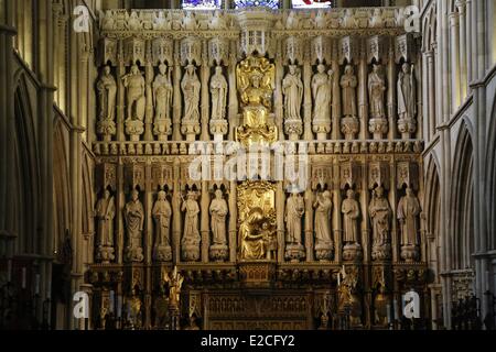 Regno Unito, Londra, Southwark Cathedral, il grande schermo del 16mo-20mo secolo nel coro Foto Stock