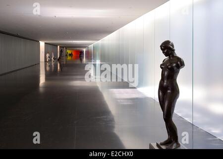 Israele, Gerusalemme, Guivat Ram distretto, Museo di Israele, la passerella che conduce al Museo di Archeologia Foto Stock