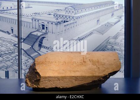 Israele, Gerusalemme, Guivat Ram distretto, Museo di Israele, dipartimento di Archeologia, blocco di pietra Foto Stock