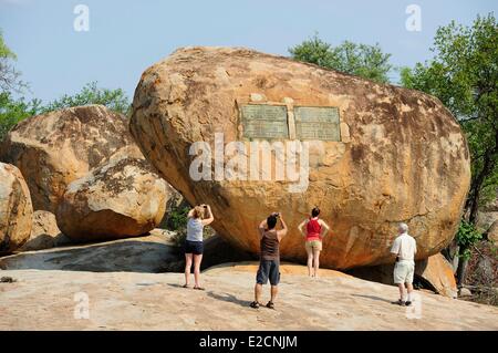 Sud Africa Mpumalanga regione sud del Parco Nazionale di Kruger compresse commemorativa Kruger Foto Stock