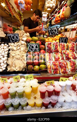 Spagna Catalogna Barcellona Rambla area mercato Boqueria in una sala costruita nel 1860 La Rambla 91 Foto Stock