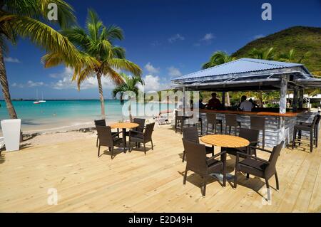 Francia Guadalupa Saint Martin Anse Marcel beach bar del Radisson Blu Resort Foto Stock