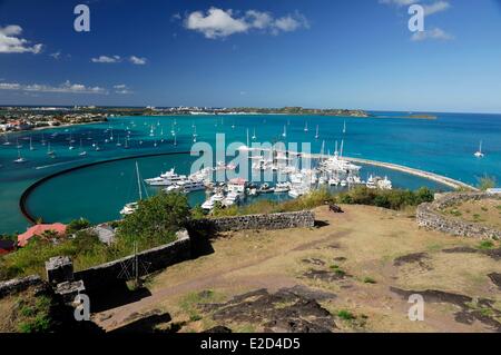 Francia Guadalupa Saint Martin Marigot e vista sulla baia di Fort Saint Louis Foto Stock