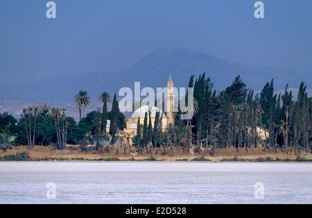Cipro Larnaka Hala Sultan Tekke moschea e salt lake Foto Stock
