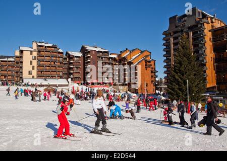 Francia Ariège Ax les Therme Ax 3 Domaines ski resort Foto Stock