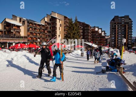 Francia Ariège Ax les Therme Ax 3 Domaines ski resort Foto Stock