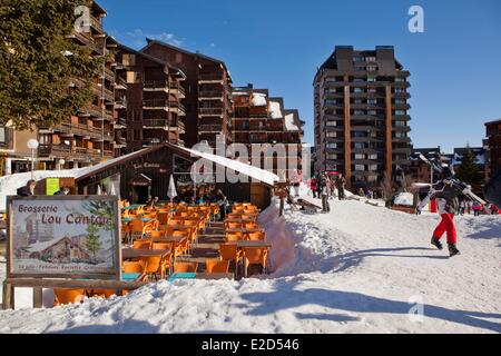 Francia Ariège Ax les Therme Ax 3 Domaines ski resort Foto Stock