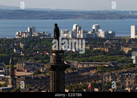 Il Regno Unito Scozia Edimburgo elencati come patrimonio mondiale dall'UNESCO monumento di Melville sulla St Andrew Square colonna Firth of Foto Stock